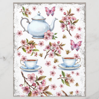 Cherry rosa Blume Blume Feld mit Tee