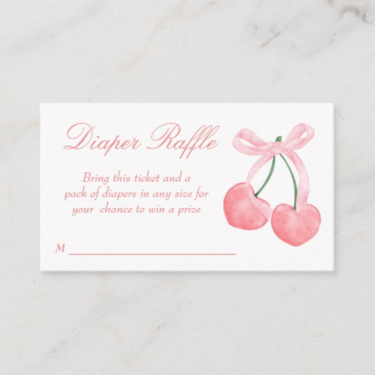 Cherry rosa Coquette Babydusche Windelpreispreisve Begleitkarte (Vorderseite)