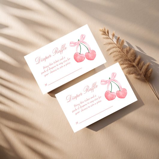 Cherry rosa Coquette Babydusche Windelpreispreisve Begleitkarte