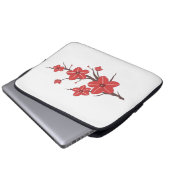 Cherry rote Blume Muster ! Laptopschutzhülle (Vorne Knopf)