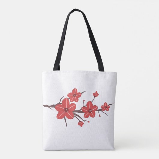 Cherry rote Blume Muster ! Tasche (Rückseite)