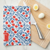 Cherry Rustic Farmhouse French Country Monogram Geschirrtuch (Viertel Falte)