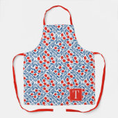 Cherry Rustic Farmhouse French Country Monogram Schürze (Vorderseite)