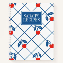 Cherry Rustic Farmhouse Windowpane Recipe Notizblock