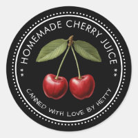 Cherry Saft Aufkleber für Ihre hausgemachten Rezep