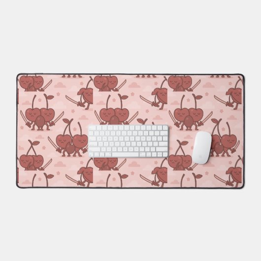 Cherry Samurai Süße Frucht Schreibtischunterlage (Tastatur & Maus)