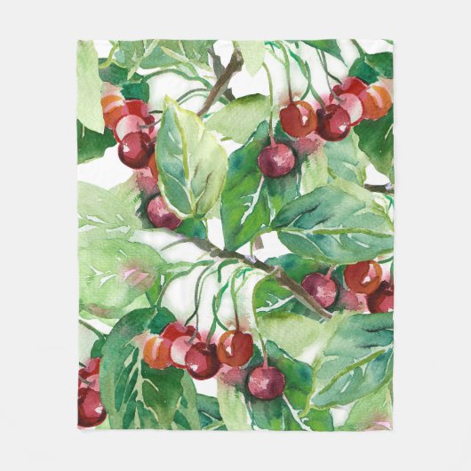 Cherry Seamless Pattern Fleecedecke (Vorderseite)