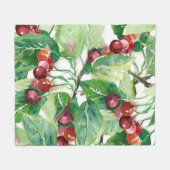 Cherry Seamless Pattern Fleecedecke (Vorderseite (Horizontal))
