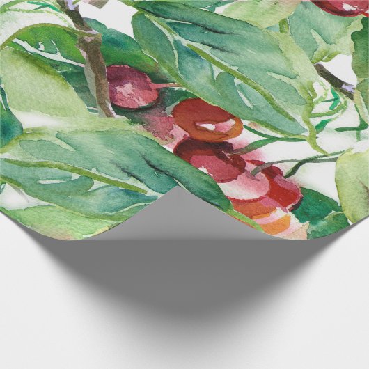 Cherry Seamless Pattern Geschenkpapier (Ecke)