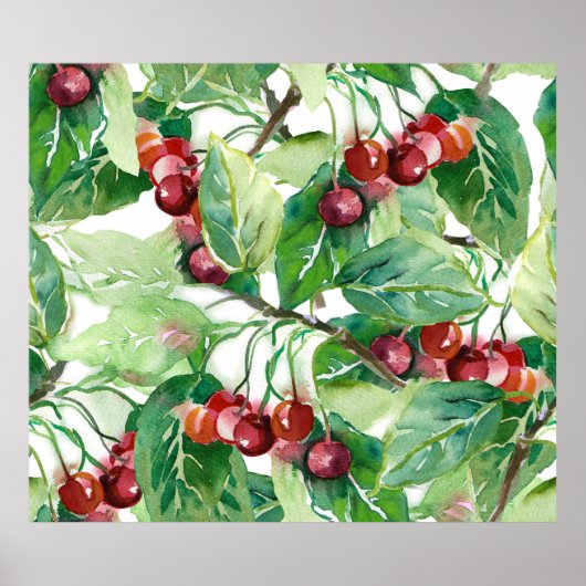 Cherry Seamless Pattern Poster (Vorne)