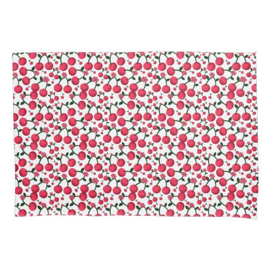 Cherry Seamless Pattern, Red Fruit Pattern, Cute C Kissenbezug (Vorderseite)