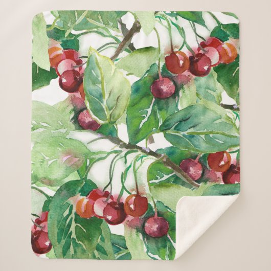 Cherry Seamless Pattern Sherpadecke (Vorderseite)