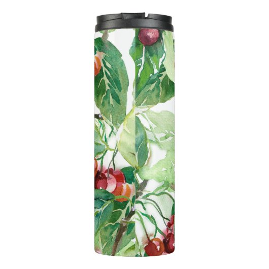Cherry Seamless Pattern Thermosbecher (Rückseite)