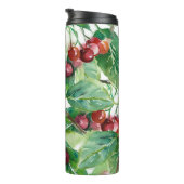 Cherry Seamless Pattern Thermosbecher (Nach rechts gedreht)