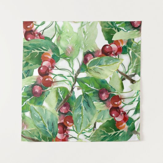 Cherry Seamless Pattern Wandteppich (Vorderseite (Horizontal))