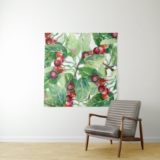 Cherry Seamless Pattern Wandteppich (Beispiel (Horizontal))