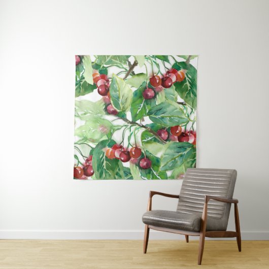 Cherry Seamless Pattern Wandteppich (Beispiel)