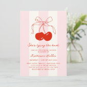 Cherry She's The Knot Brautparty Einladung (Stehend Vorderseite)