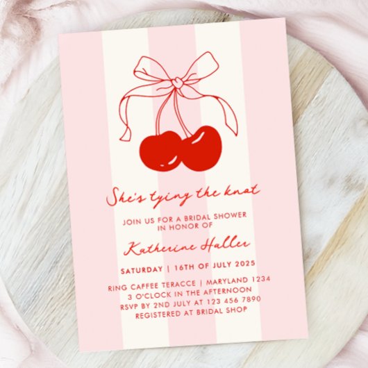 Cherry She's The Knot Brautparty Einladung