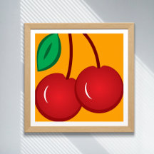 Cherry Simple Red Orange Modern Fruit Illustration