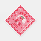 Cherry Skate | Retro Roller Skaten Geburtstag Serviette (Ecke)