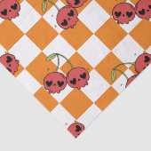 Cherry Skull Checkerboard - Alt ästhetisch Seidenpapier (Detail)