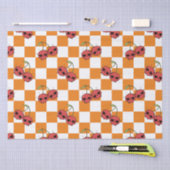 Cherry Skull Checkerboard - Alt ästhetisch Seidenpapier (Handwerk)