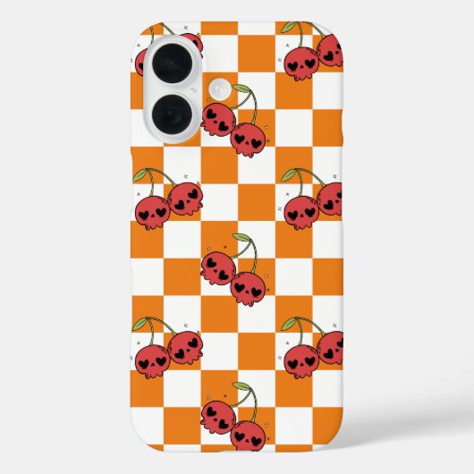 Cherry Skull Checkerboard - Niedliche Goth Vibes Case-Mate iPhone Hülle (Rückseite)