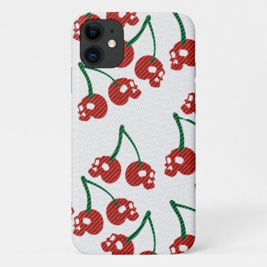Cherry Skulls Red Case-Mate iPhone Hülle (Rückseite)