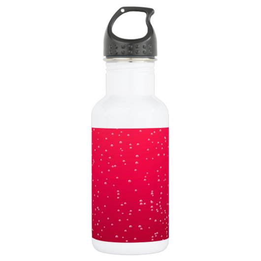 Cherry Soda mit winzigen Bläschen Hintergrundkunst Edelstahlflasche (Vorderseite)