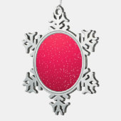 Cherry Soda mit winzigen Bläschen Hintergrundkunst Schneeflocken Zinn-Ornament (Rechts)