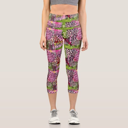 Cherry Spring forest Capri Leggings (Vorderseite)