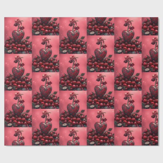 Cherry Steampunk Valentine Geschenkpapier (Flach)