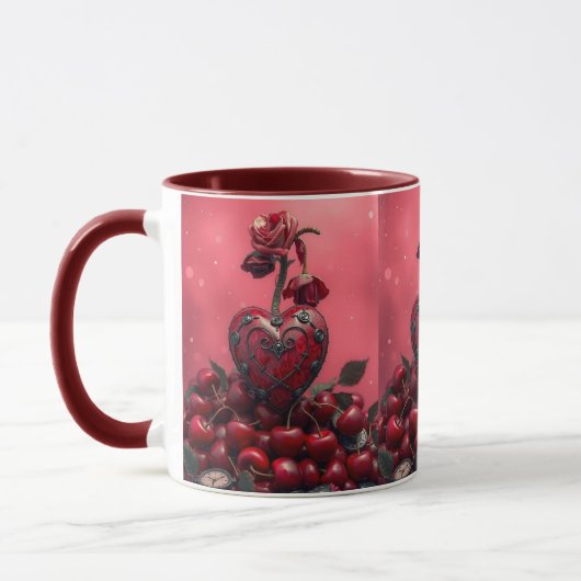 Cherry Steampunk Valentine Tasse (Links)