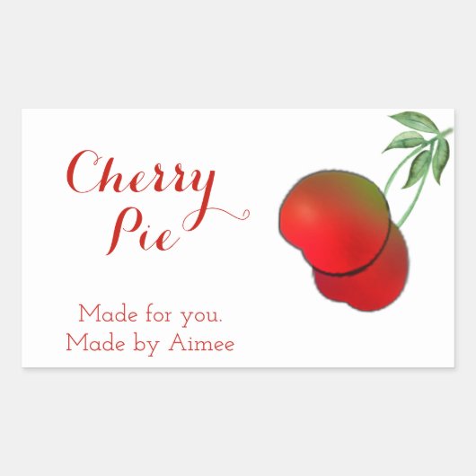 Cherry Stem Rectangle Stickers (Vorderseite)