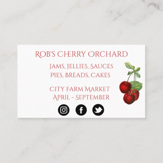 Cherry stemmt grüne Visitenkarte (Rückseite)