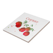 Cherry Stems Keramik Tile, Small (4,25" x 4,25") Fliese (Seite)