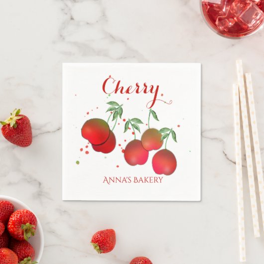 Cherry Stems Paper Napkin Serviette (Beispiel)