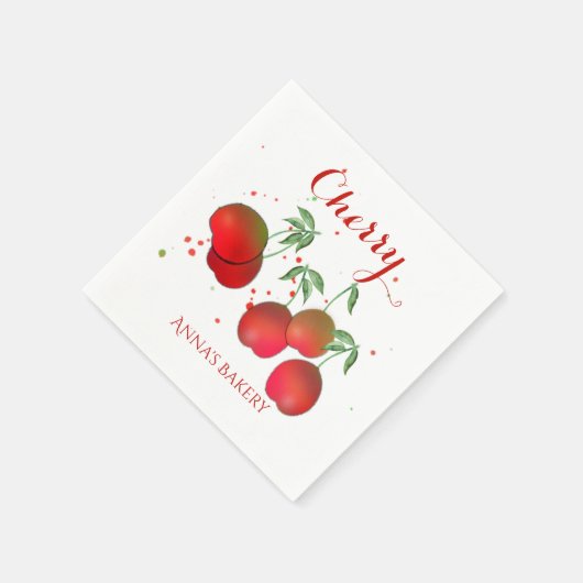 Cherry Stems Paper Napkin Serviette (Ecke)