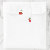 Cherry stems Produktkennzeichnungen Quadratischer Aufkleber (Tasche)