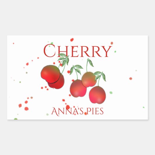 Cherry Stems Rectangle Stickers (Vorderseite)