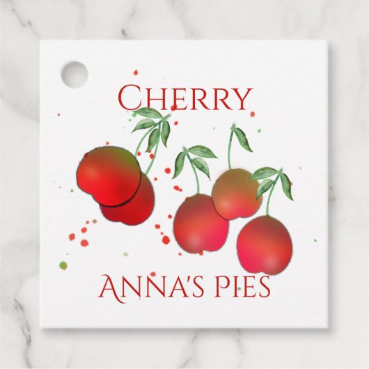 Cherry Stems String Tags Geschenkanhänger (Vorderseite)