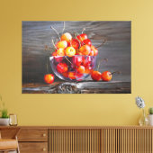 Cherry Still Life in Glass Stretched Canvas Print Leinwanddruck (Insitu (Wohnzimmer))