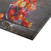 Cherry Still Life in Glass Stretched Canvas Print Schneidebrett (Ecke)