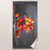 Cherry Still Life in Glass Stretched Canvas Print Strandtuch (Vorderseite)