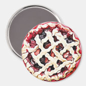 Cherry, Strawberry Rhubarb Pie Magnet (Vorderseite/Rückseite)