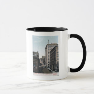 Cherry Street Scene mit Alaska Bldg Tasse