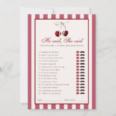 Cherry Strip Brautparty sagte er sagte, sie sagte  Einladung (Vorderseite)