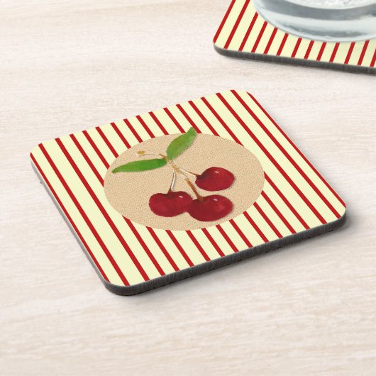 Cherry Stripe Cork Untersetzer (Linke Seite)