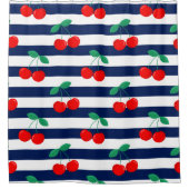 Cherry Stripe Muster - Retro Fruit Gift & Decke Duschvorhang (Vorderseite)